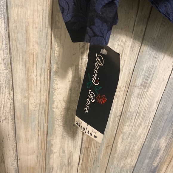 NWT Vintage David Rose Winter Blue Jacquard Blazer | Size 16W - Picture 14 of 16